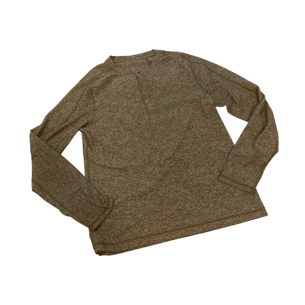 Lululemon Metal Vent Tech Henley Long‎ Sleeve Shirt Mens Green Heathered medium